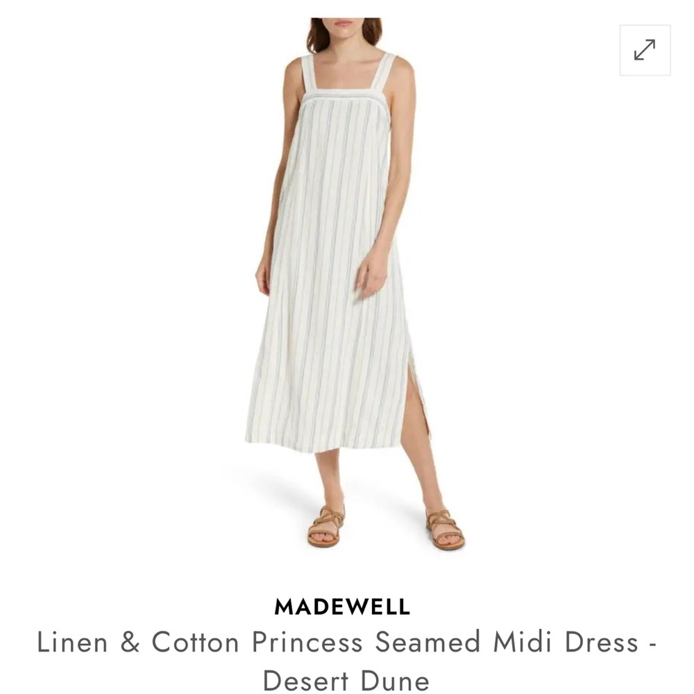 Madewell Linen and Cotton striped dress, size Small